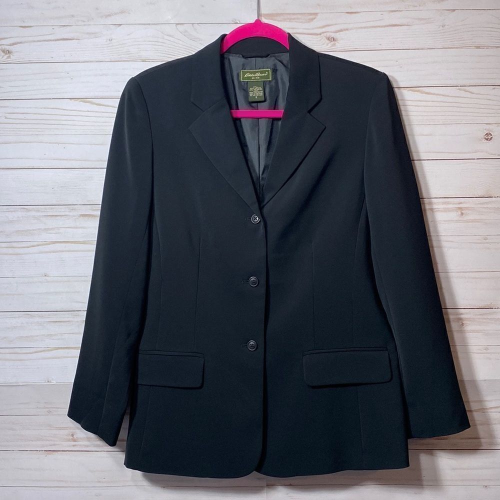 Eddie Bauer Black 3 Button Front Blazer Jacket